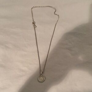 Elegant Silver Pendant Necklace initial A